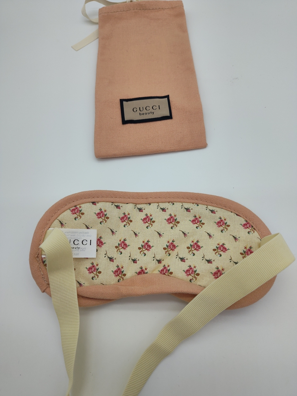GUCCI Beauty Quilted Sleep Mask Travel Set Blush Pink Floral NIP GWP NWT - Picture 2 of 6